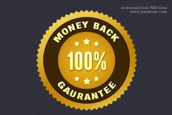 Free Money Back Guarantee Seal Mockup in PSD