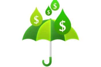 Free Money Rain Plus Umbrella Concept Mockup in PSD