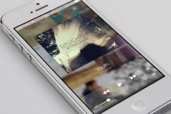 Free iPhone Screen Plus Music Player Mockup in PSD
