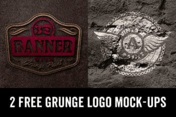Free Cool Grunge Logo Design Mockup in PSD