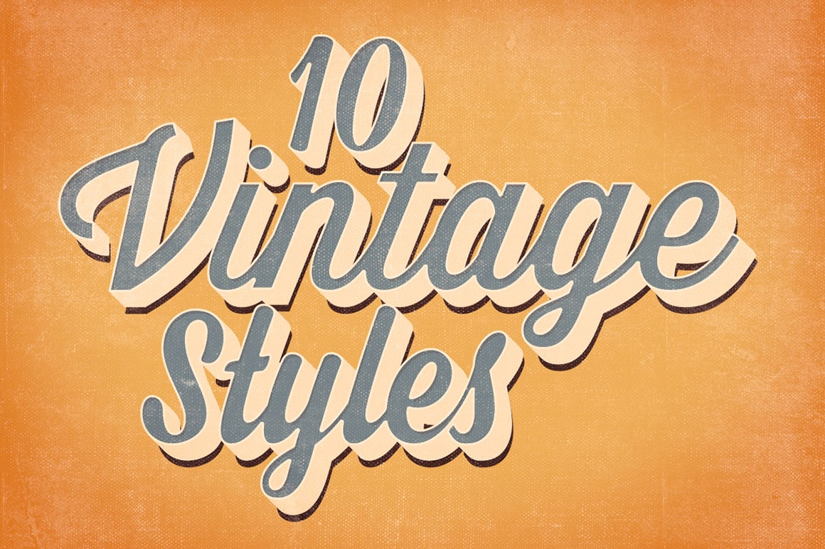 Multiple Vintage Text Style Effects