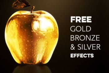 Free Gold Silver Bronze Effect Mockup in PSD