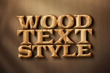 Free Wood Text Effect Design Mockup in PSD
