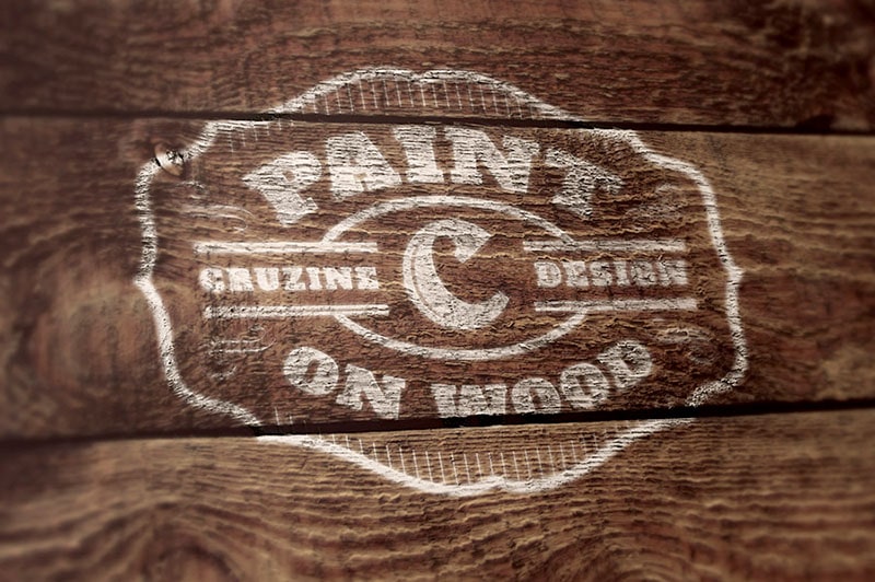 Wood Painted Logo Design