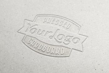 Free Pressed Cardboard Logo Design Mockup in PSD