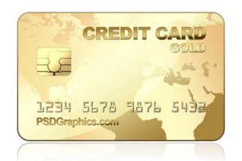 Free Gold Credit Card Design Mockup in PSD