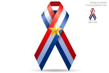 Free Patriotic USA Ribbon Design Mockup in PSD