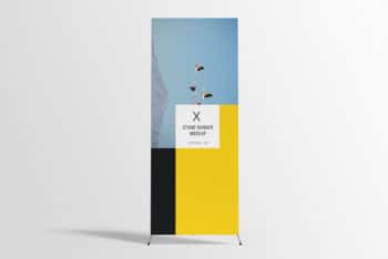 Free Download X Stand Banner Mockup in PSD