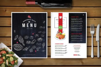 Ice-cream Shop Menu PSD Mockup Available for Free