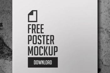 Simple & Sober Poster PSD Mockup Available For Free