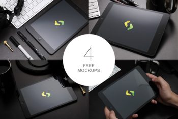 Photorealistic iPad PSD Mockup Available in Four Different Angles
