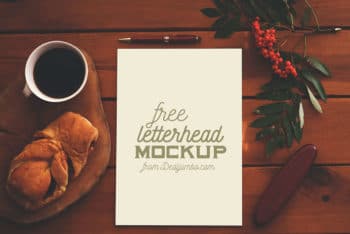 Vintage Letterhead PSD Mockup Available for Free