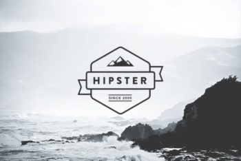Free Awesome Hipster Logo Mockup in PSD