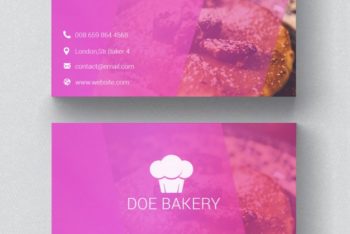 Free Bakery Business Card Mockup in PSD