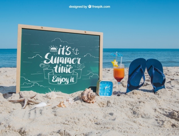 Beach Plus Flip Flops Summer Concept