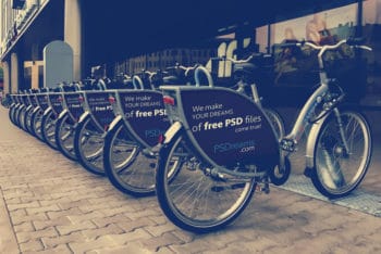 Free Modern Bicycle Advertising Mockup in PSD