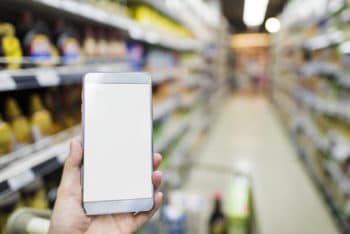 Free Smartphone Browsing Plus Supermarket Mockup