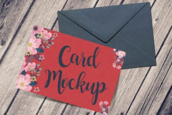 Free Greeting Card Plus Envelope Mockup in PSD