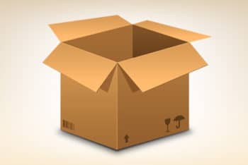 Cardboard Box PSD Mockup – For Packaging & Web Designing Purposes