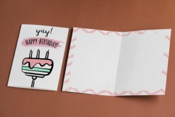 Free Empty Birthday Card Mockup in PSD