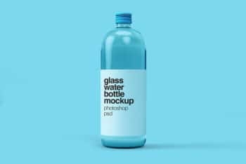Free Download Glass Water Bottle Mockup