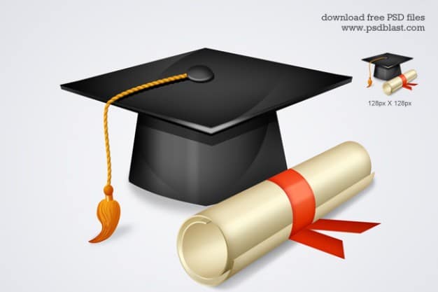Graduation Hat Plus Diploma