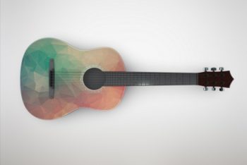 Free Stylish Acoustic Guitar Mockup in PSD