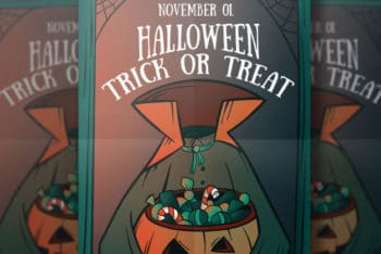 Free Halloween Party Flyer Mockup in PSD
