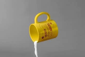Free Mug Spilling Milk Mockup in PSD