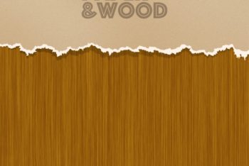 Free Paper Plus Wood Background Mockup in PSD