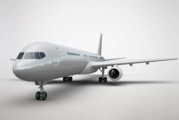 Free Airplane Front View Mockup in PSD