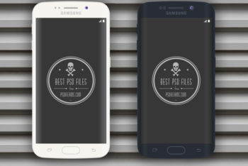 Free Black Plus White Samsung Galaxy Edge Mockup in PSD
