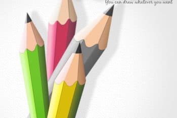 Free Vector Pencils Design Mockup in PSD