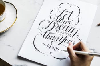 Free Vintage Inspirational Text Mockup in PSD