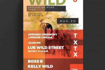 Free Wild Life Flyer Design Mockup in PSD