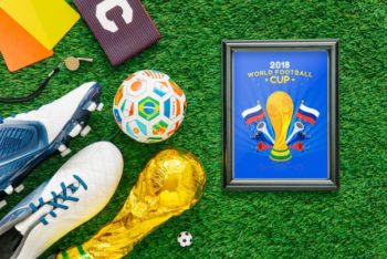 Free Football World Cup Frame Mockup in PSD