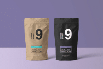 Paper-made Coffee Bag PSD Mockup for Free