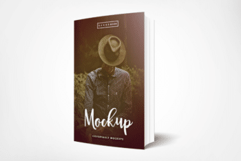 Standing Paperback Book Cover PSD Mockup