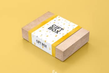 Useful Gift Box PSD Mockup Available for Free