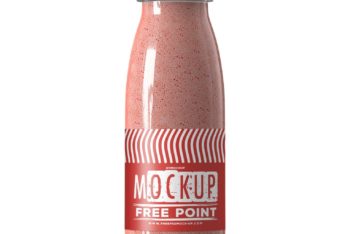 Flavored Milk Bottle PSD Mockup for Free