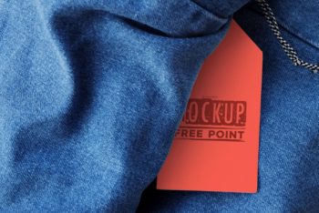 Jeans Tag PSD Mockup for Branding Purposes