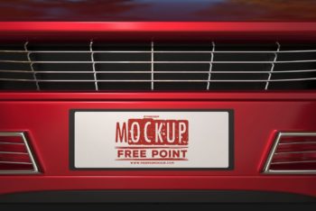 Car Plate Design PSD Mockup for Free