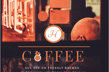 Elegant Coffee Shop Promotional Flyer PSD Template