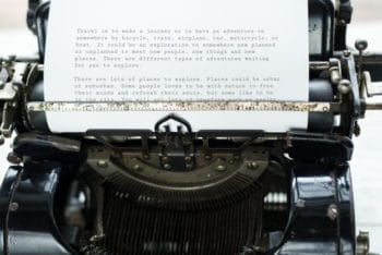 Free Functioning Old Typewriter Scene Mockup