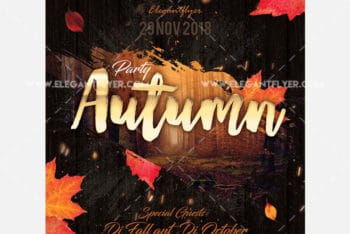 Autumn Party Flyer PSD Mockup for Free