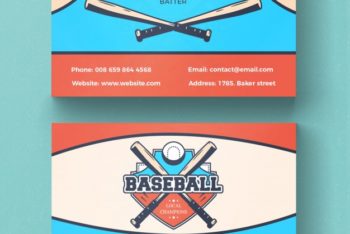Free Baseball Business Card Mockup in PSD