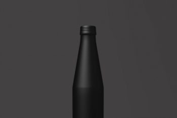 Free Elegant Matte Black Bottle Mockup in PSD