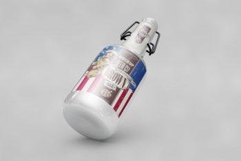 Free USA Flag Bottle Mockup in PSD
