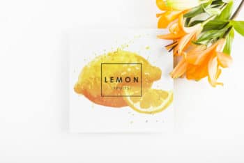 Free Tropical Lemon Concept Mockup in PSD