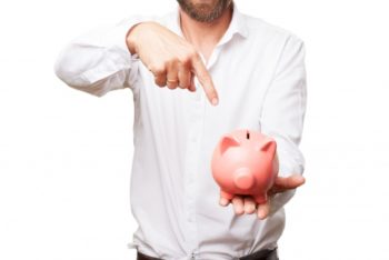 Free Thrifty Man Plus Piggy Bank Mockup